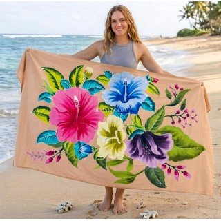 New Deisgn Rayon Sarong Hand Painted Flower Design Handmade In Bali
